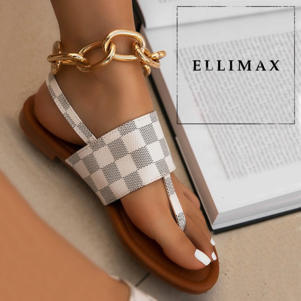 Checkered Sandals - White and Gray